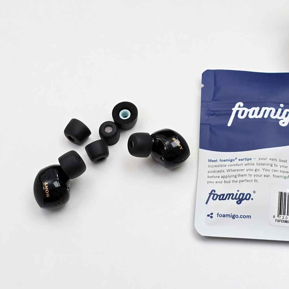 Foam Eartips for Sony WF-1000XM5 - Memory Foam Eartips - foamigo®